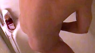 Petite BDSM  girl shaving pussy and entire shower