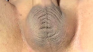 Big Tits Shemale Masturbate her Big Cock