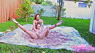 Tight Babes Getting Naked and Messy in Cake!