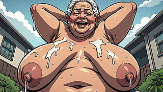 Retro Art Mexican Women Covered in Cum