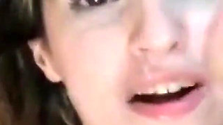 Double Cumshot with Facial and Swallowing a Lot of Milk From Two Big Cocks