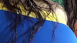 The Fan of the Brazilian Soccer Team Celebrated Her Team's Victory by Leaving My Balls Dry