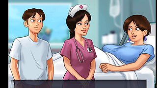 Curvy doctor gives a deep throat in summertime saga gameplay