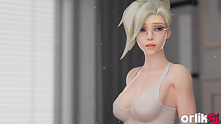 Mercy's Romantic Dinner - Big Ass Fuck & Wild Anal with Moans - 3D Adult Animation