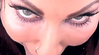 Sweet brunette Jenavieve Hexxx POV blowjob and cum swallow