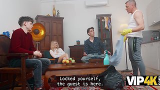 Daddy Proves His Dick Is Bigger Than His Two Sons Cocks