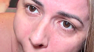 Hot MILF Sucks Stepson's Hard Cock & Begs for His Cum CIM