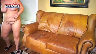 Busty Chubby Brunette Lilly M Deepthroats in Sloppy Casting Swallow