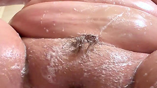 While Showering Pussy Shaved and Fingered Deeply