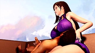 Tifa smothers him with her huge tits while teasing his lollipop