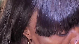 Slim Ebony Chick Fucked and Creampied