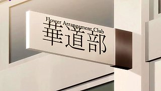 Innocent anime lady lets her lover in for the first time
