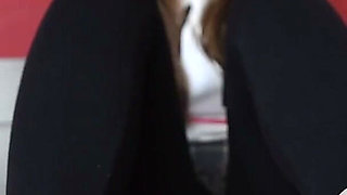 Amazing Bare Feet Student Studying and Showing Her Soles