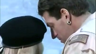 Sexy Female Soldier Has Rough Sex with Young Cadet in Desert