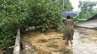 Beautiful Chubby Girls Getting Naked in Rain Outdoor. Big Boobs and Ass Exposed in Public