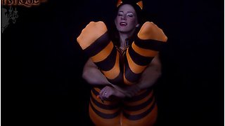 Joi Halloween Pantyhose Stripes In The Dark - Pantyhose Feet Joi - Nylon Foot Joi - Misha Mystique