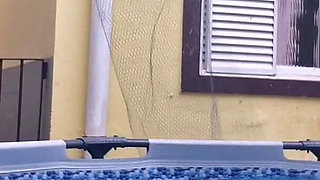 Your Slut Neighbor Showing Herself in the Pool
