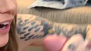 Rocky Tattoo Girl Gives a Perfect Controlled Orgasm by a Handjob and Blowjob - Dd 690