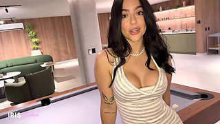 I play pool with my stepbrother and end up losing my pussy - Iris Rodriguez and Danner Mendez