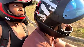 Naughty married nymph meets gym mate, romps in woods. Milk