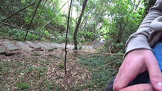 DICK FLASH IN PARK. A stranger caught me jerking off and helped me cum
