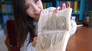 Cute teen girl enjoys foot fetish