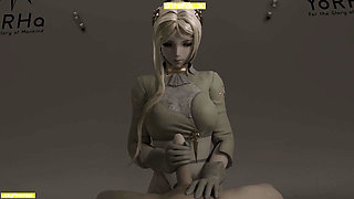 Nier automata - Commander White The Movie WM Ver Cut (No sound) By LazyProcrast Animation 3D Hentai