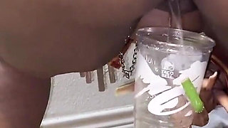 Bent Over Shaking My Booty Pissing in a Cup