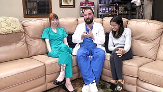 Gyno bondage orgasm, catheter play, examination