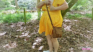 I Hope No One Saw Me Flashing My Big Tits in the Woods Homemade Ass Pussy Masturbation Mature Cheating Wife Stepmother BBW Wife