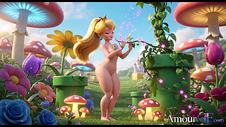 3D Animation Princess Peach Takes It All Deep in the Garden