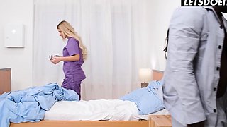 Nurse Takes Care Of Two BBCs. Ema Karter HORNY HOSTEL