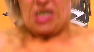 Blonde MILF with Pierced Pussy Gets Fingered by Older Man