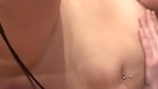 Raunchy brunette fucks dildo and prosthetic arm