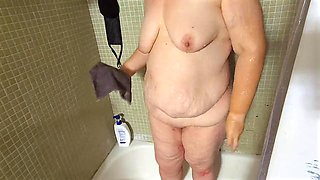 Cum and Watch Me Take My Shower, Showing Close Ups of My Phat Meaty Pussy and Thick Fat Ass
