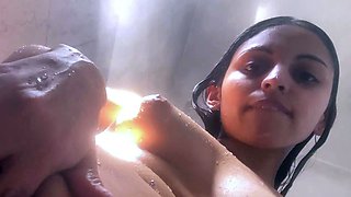 Sexy Latina Fingering in the Shower