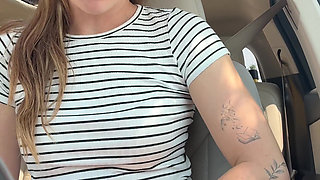 Lush in the Car! Risky Orgasm!