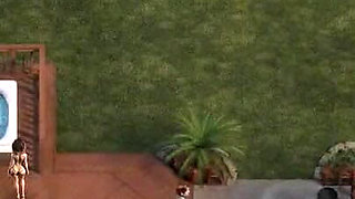 Treasure of Nadia: horny milf is masturbating outside and a guy is watching her ep.25