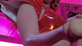 Mistress Eva Latex Fetish Domina Femdom Goddess Gold Boots Big Ass BDSM Solo