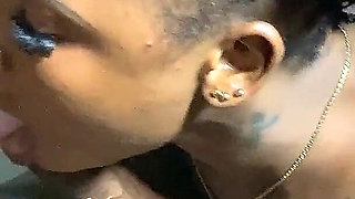 Tattood Ebony Smoking During Rough Fuck