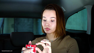 Sexy Russian Babe Smoking Cigarette Natural Setting