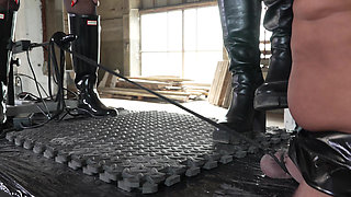 Squeezing Testicles Through Boots