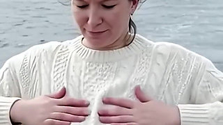 I Grabbed My Big Tits and Played with Them in Many Sweaters for My 63f Lesbian Roommate I Wanted to Scissor Lick and 69 Her