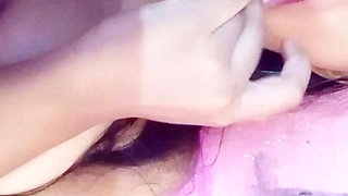 Teen Hard Nipples Clit Rubbing Orgasm and Creampie Pussy Squirting and Peeing on Bed Then Licking Cum at the End