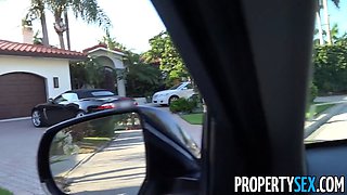 Propertysex horny realty agent bangs customer after he blasts her watching porno at open building