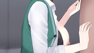 Cartoon girl in school fuck bf and gaving blowjob