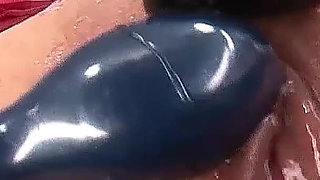 Asian teen made to squirt with toys at BDSM party