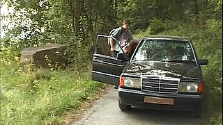 Mature Brunette Devours Cock in Wild Outdoor Group Bang