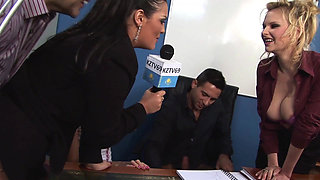 Three nasty pornstar secretary gets amazing sx in office