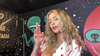 Morganita smoking and having fun with girls at the club